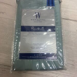 Wamsutta King Stripe Pillowcases in Aqua